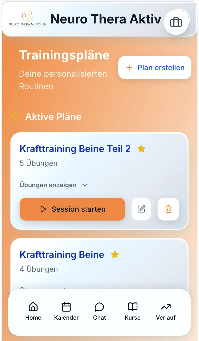 Neuro Thera Aktiv App — Personalisierte Trainingspläne